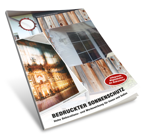 Prospekt: bedruckter Sonnenschutz